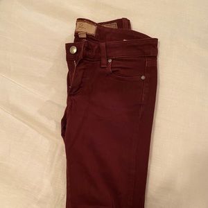 Maroon Paige “Peg Skinny” Jeans